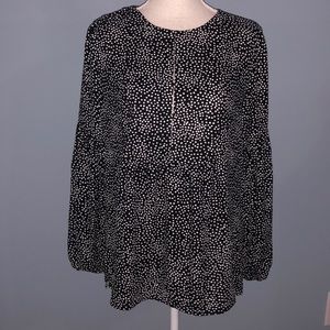 Loft polka dot long sleeve top blouse